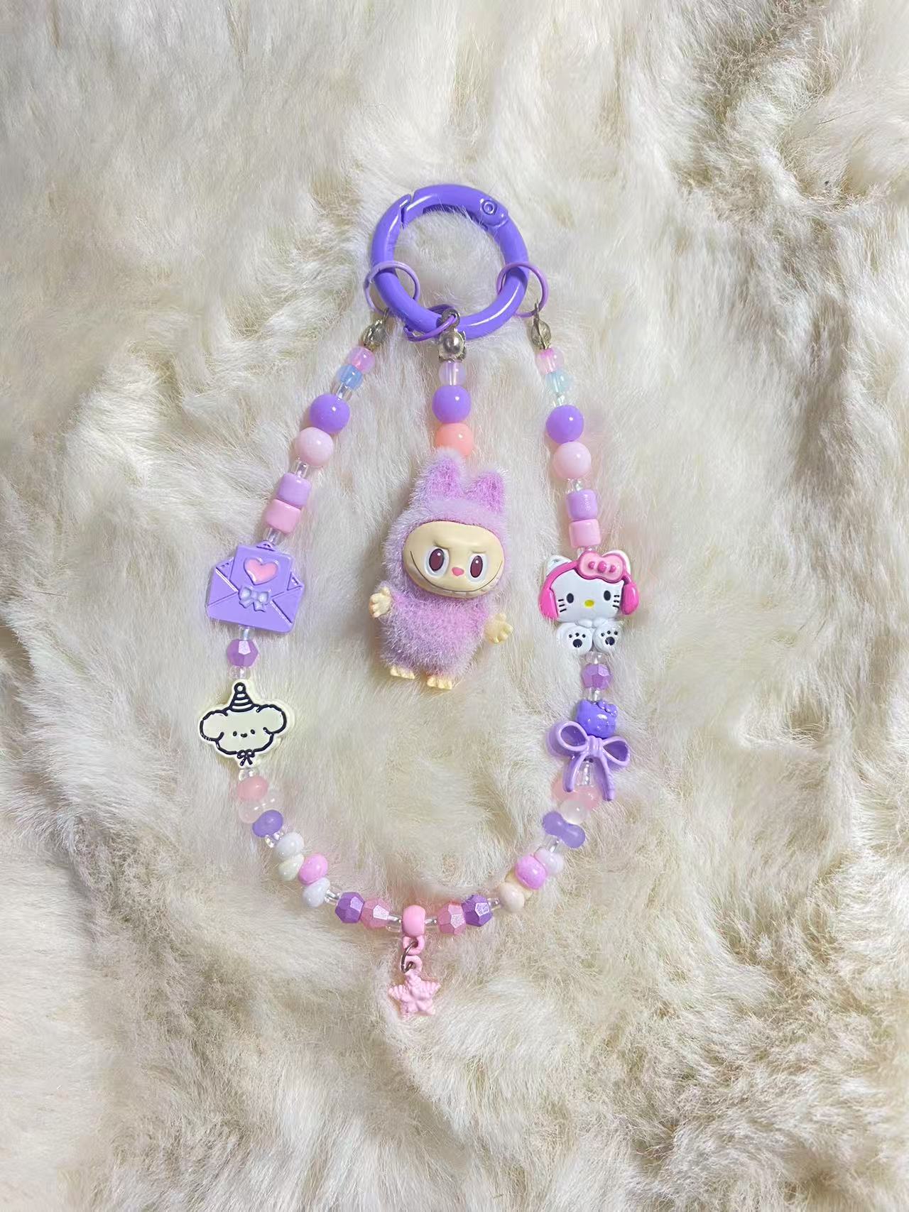 Labubu Purple DIY Keychain/Phone charms - Adorable Accessory