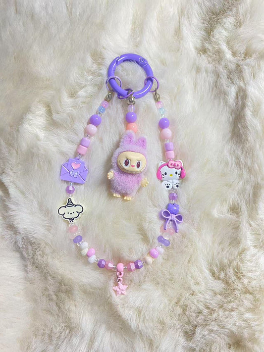Labubu Purple DIY Keychain/Phone charms - Adorable Accessory
